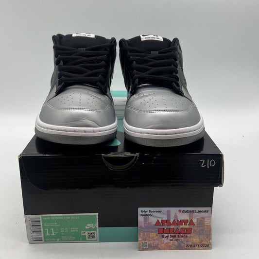 Size 11 - Nike Supreme x Dunk SB QS Low Metallic Silver Leather (CK3480-001)