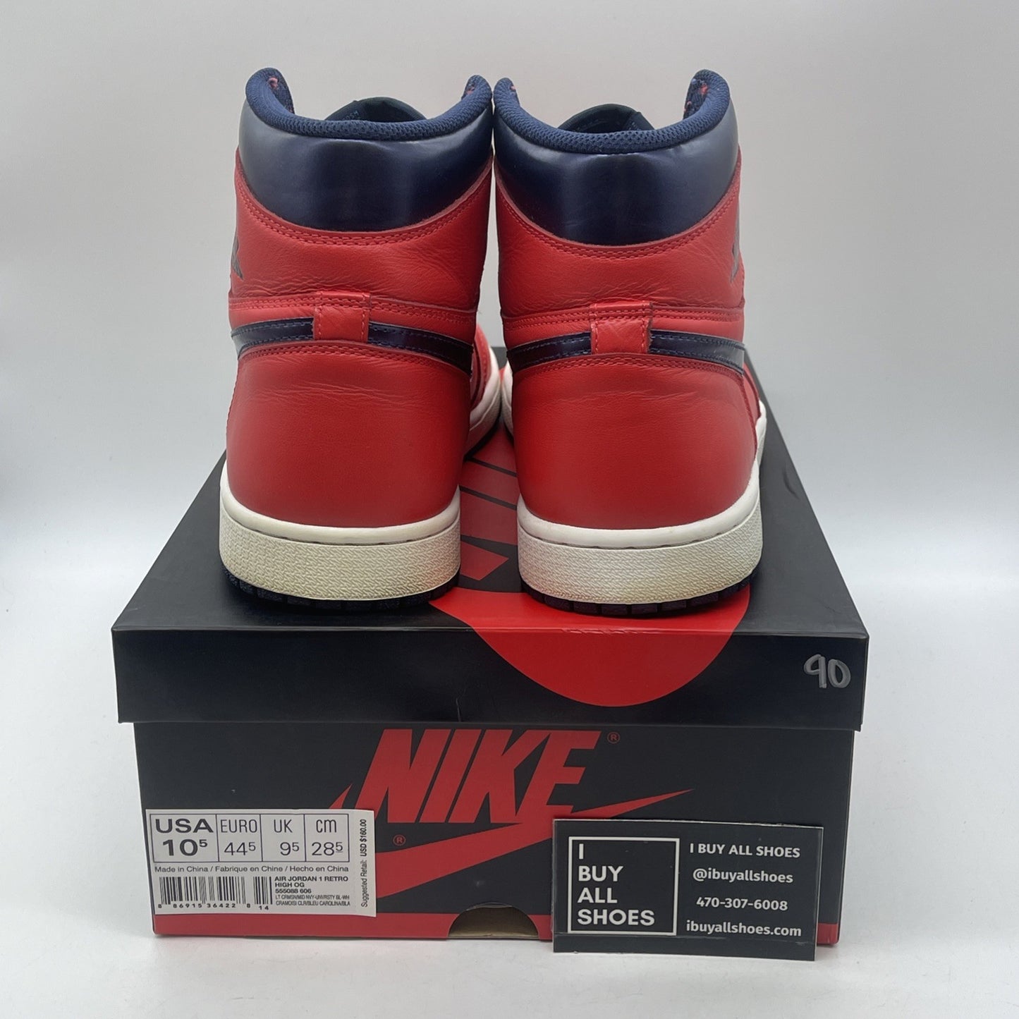 Size 10.5 - Air Jordan 1 Retro OG High David Letterman Red Blue (555088-606)