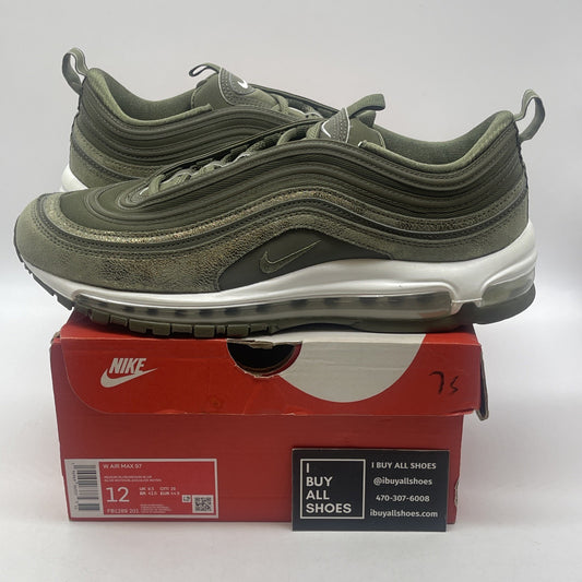 Size 12W - Nike Air Max 97 Medium Olive Suede Leather (FB1289-201)