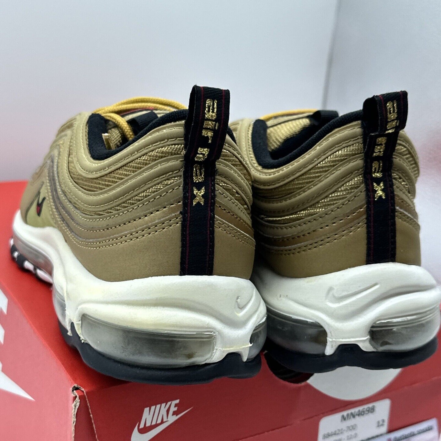 Size 12 - Nike Air Max 97 OG QS Metallic Gold 2017 - 884421-700 New With Box