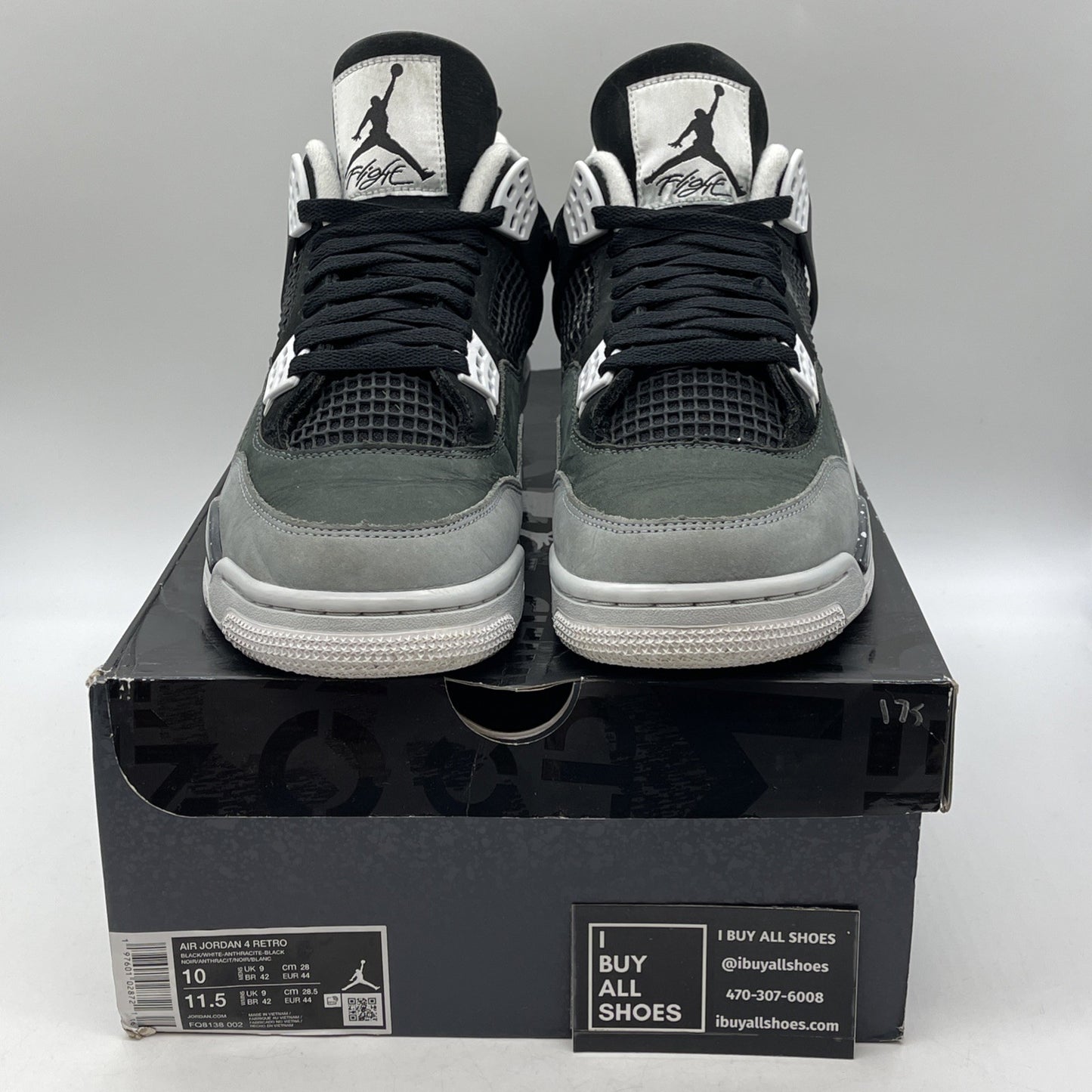 Size 10 - Air Jordan 4 Retro 2024 Fear Black White Suede (FQ8138-002)