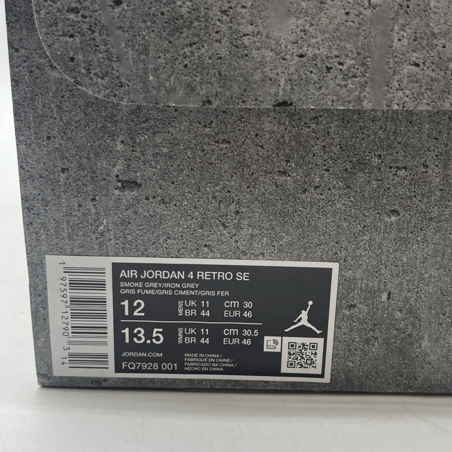Size 12 - Air Jordan 4 Retro 2024 Paris Olympics Wet Cement (FQ7928-001)