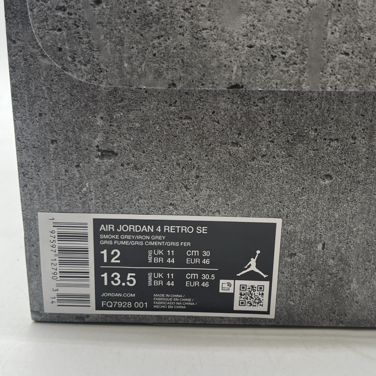 Size 12 - Air Jordan 4 Retro 2024 Paris Olympics Wet Cement (FQ7928-001)