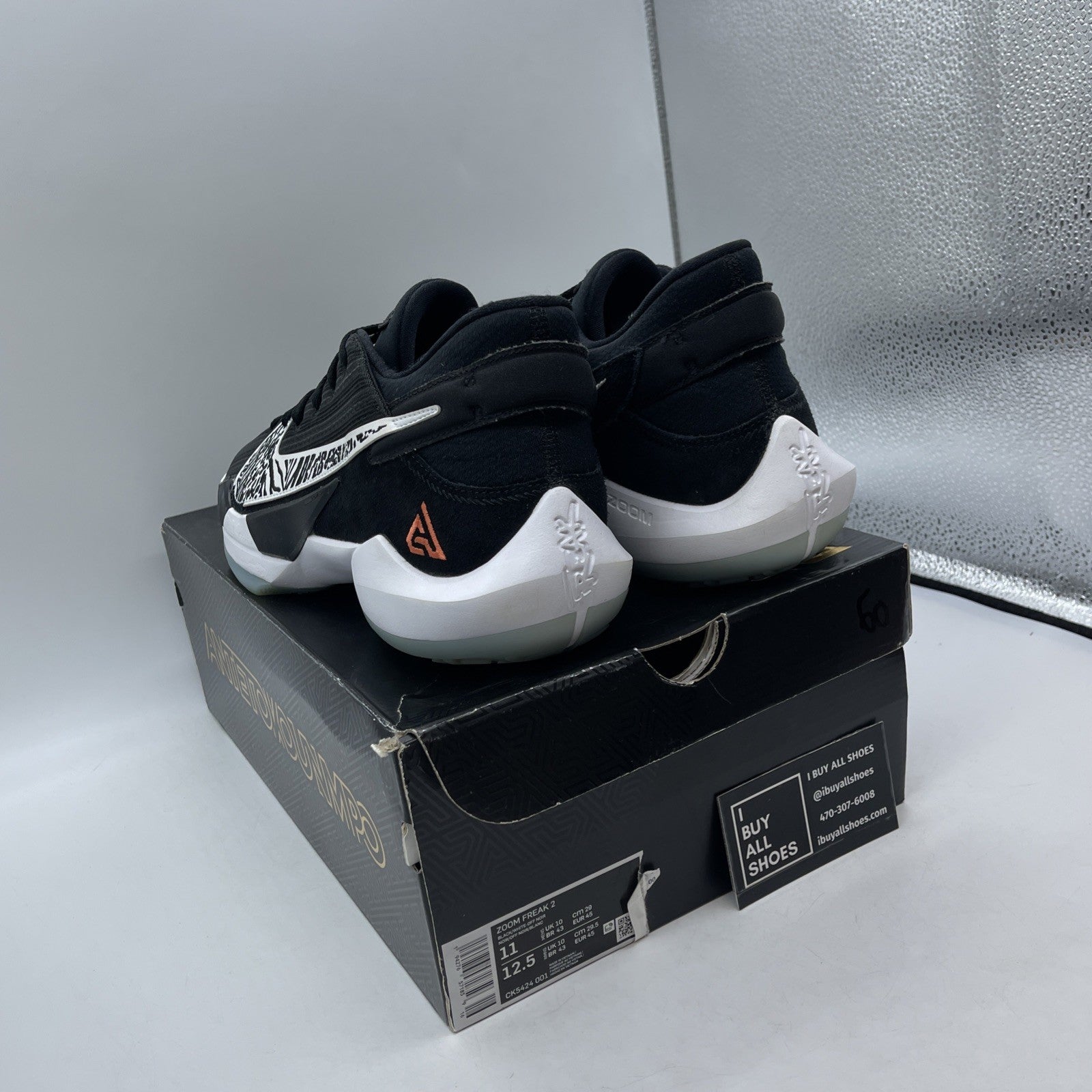 Size 11 - Nike Zoom Freak 2 Black White Suede Leather (CK5424-001)
