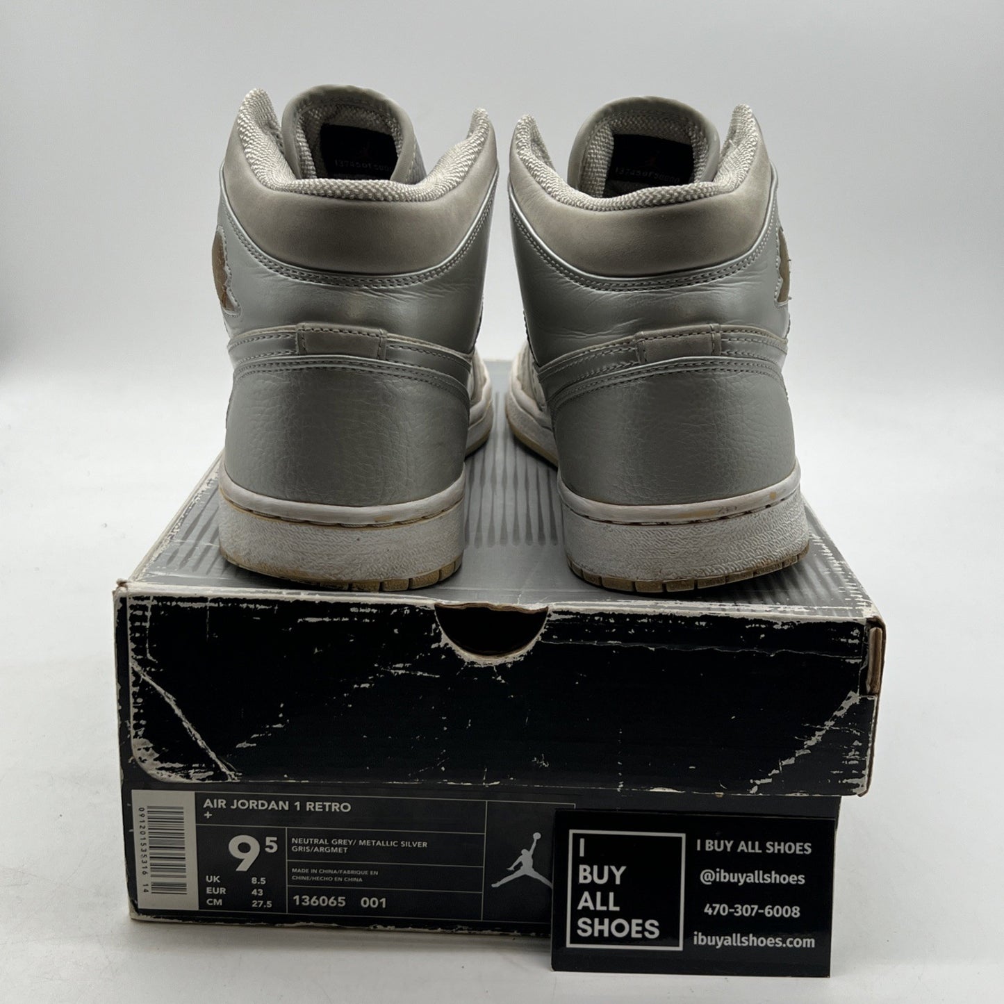 Size 9.5 - Air Jordan 1 Retro + 2001 Neutral Grey (136065-001)