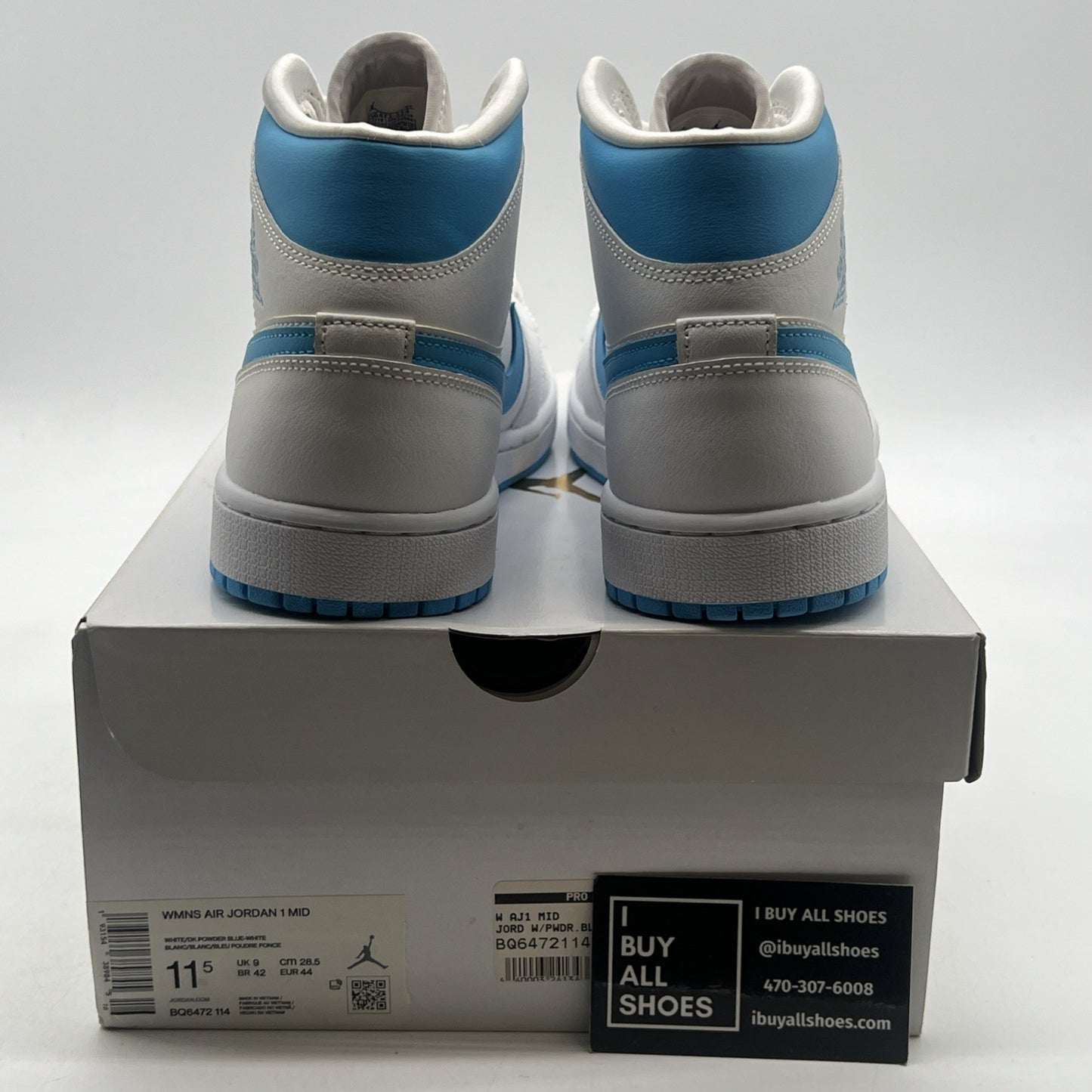 Size 11.5 - Air Jordan 1 Mid UNC W (BQ6472-114)
