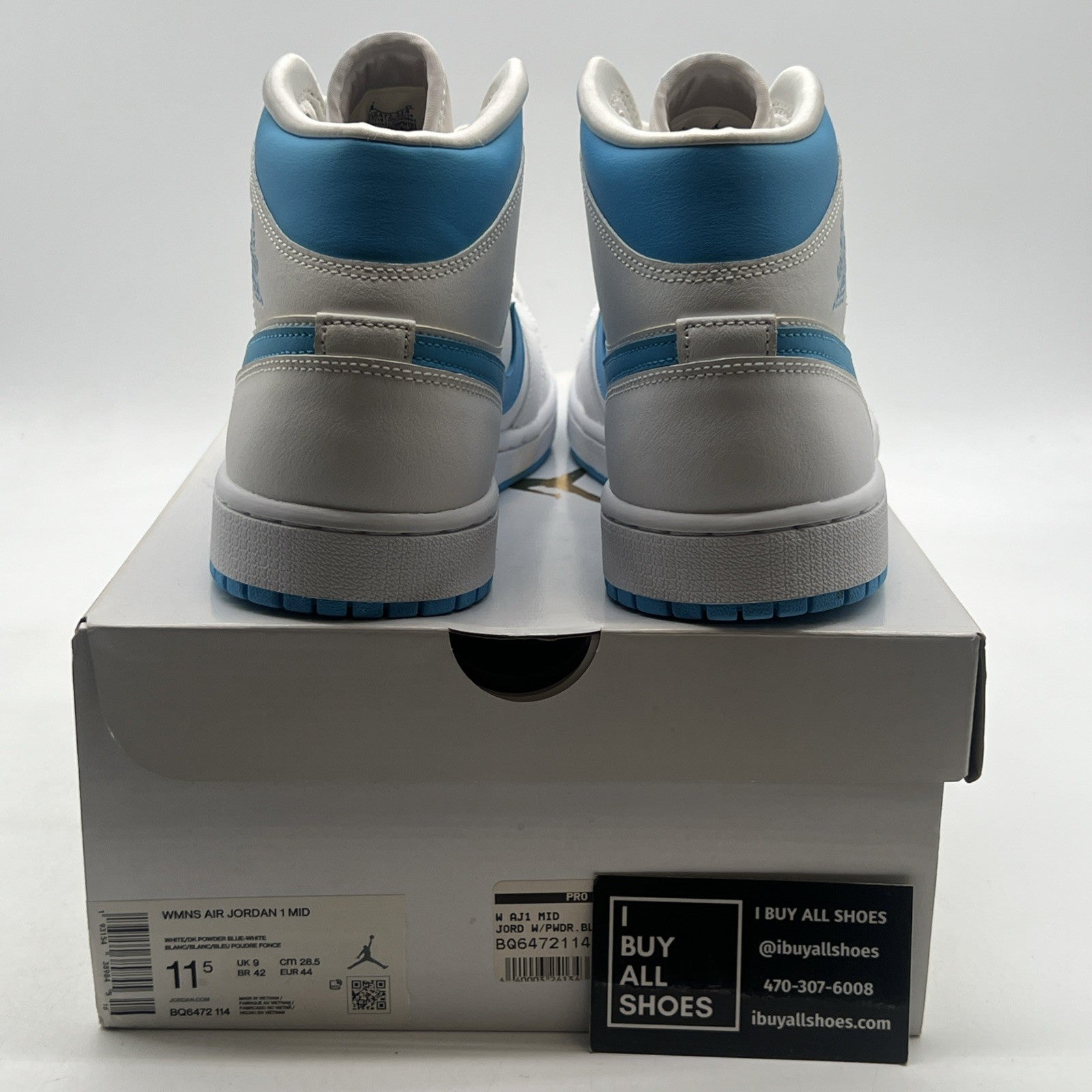 Size 11.5 - Air Jordan 1 Mid UNC W (BQ6472-114)