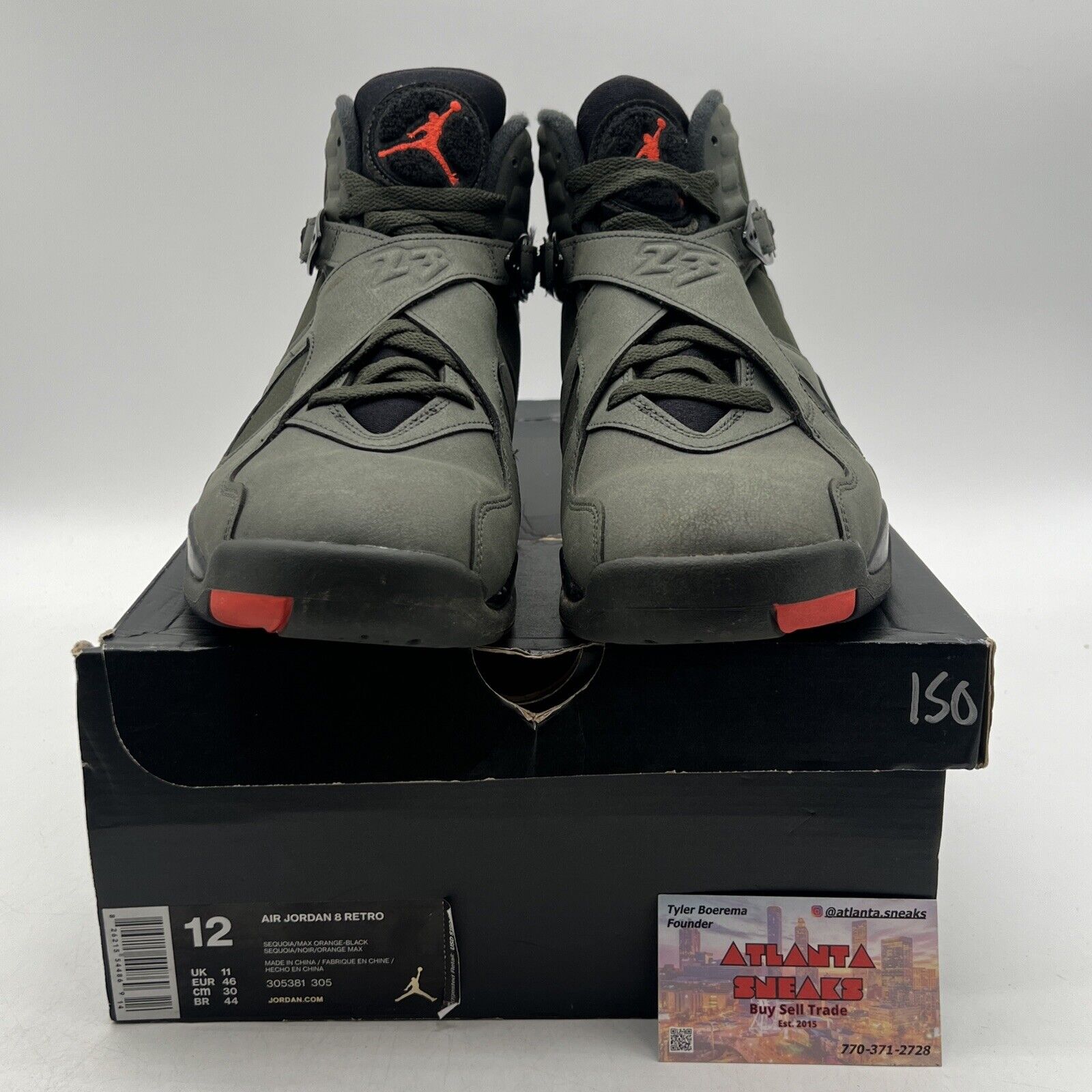 Size 12 - Air Jordan 8 Retro Take Flight Black Red (305381-305)