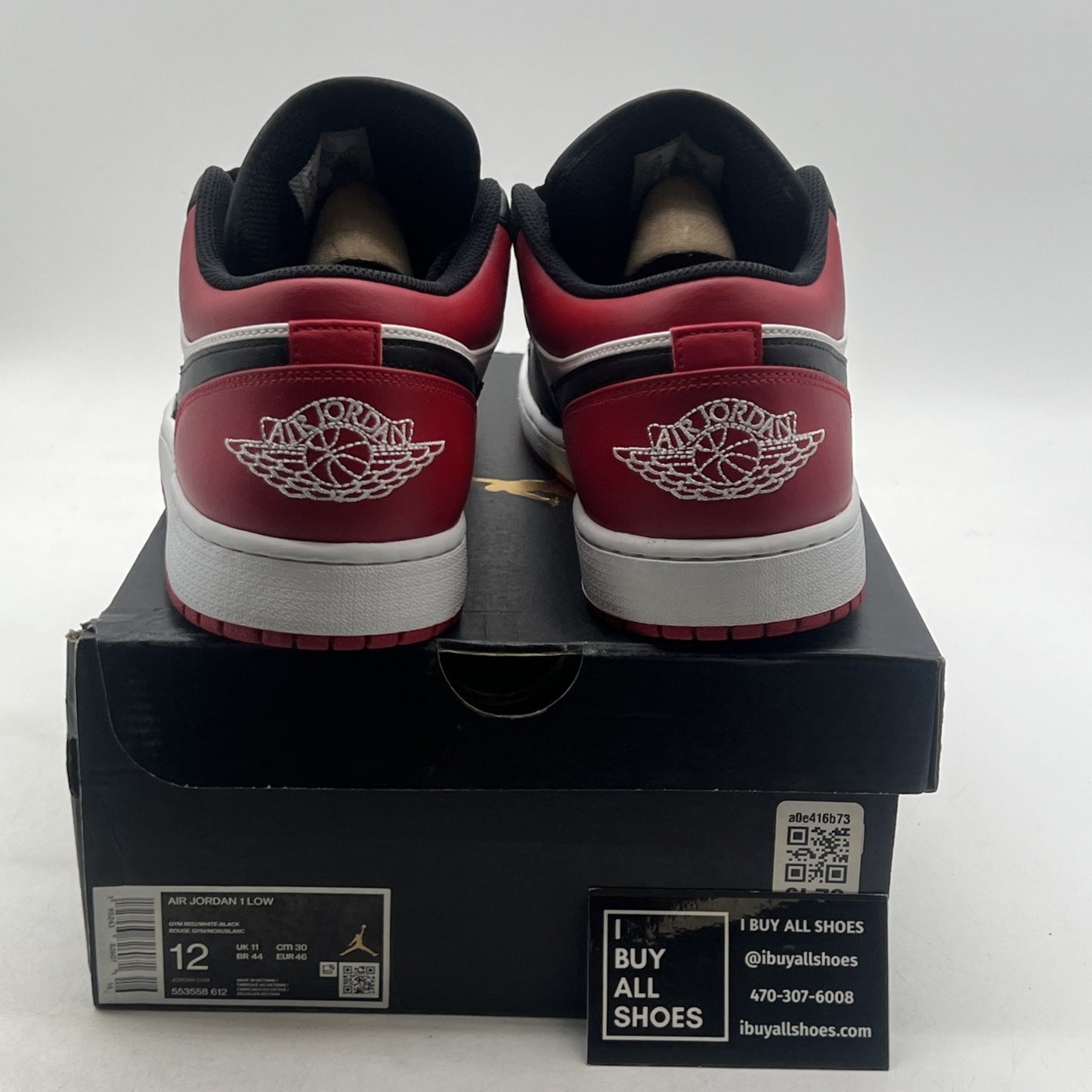 Size 12 - Air Jordan 1 Low Bred Toe (553558-612)