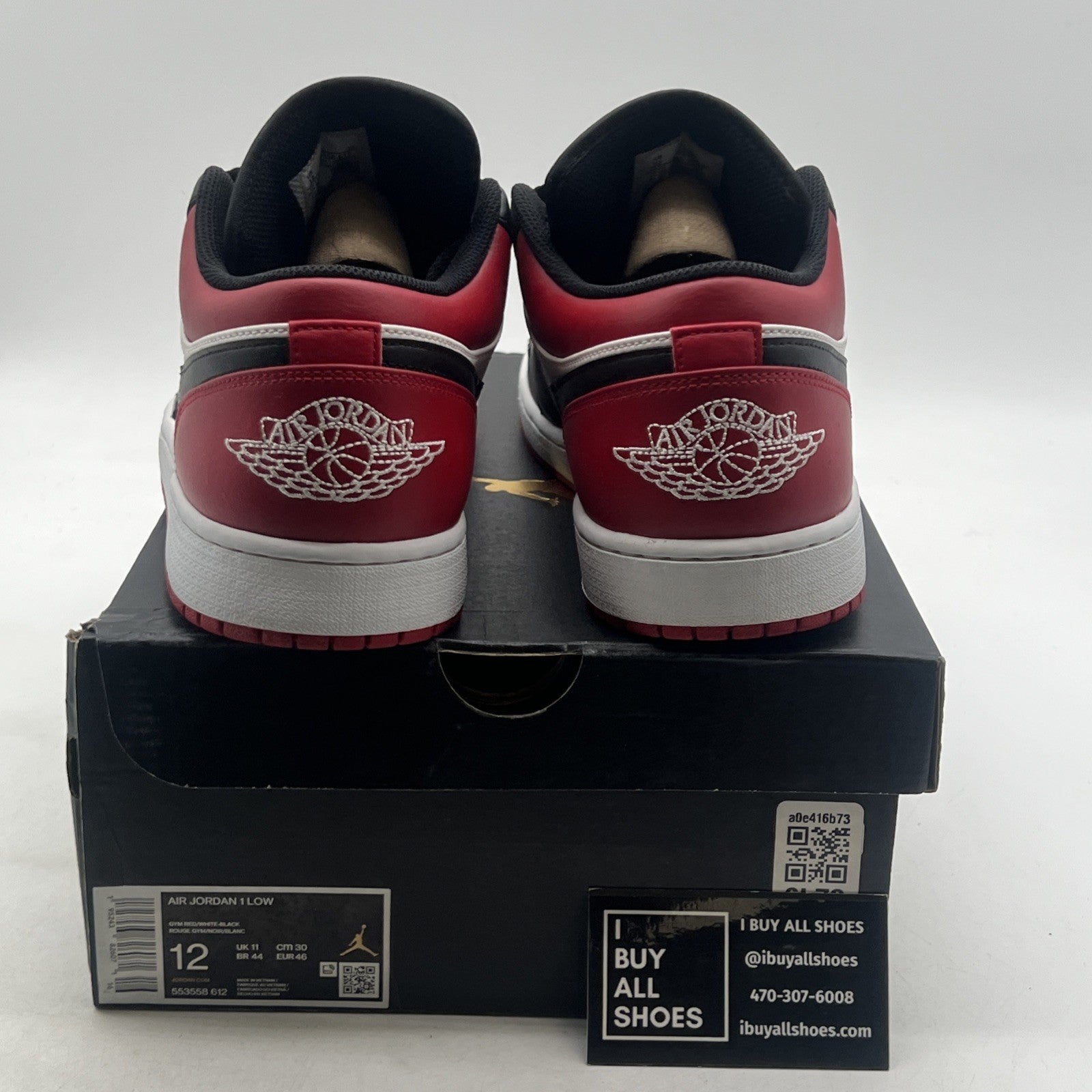 Size 12 - Air Jordan 1 Low Bred Toe (553558-612)
