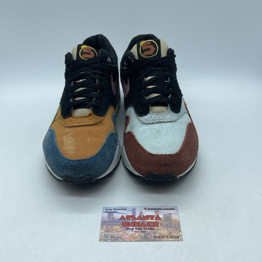 Size 11.5 - Nike De'Aaron Fox x Air Max 1 Swipa Black Blue Suede (CJ9746-001)