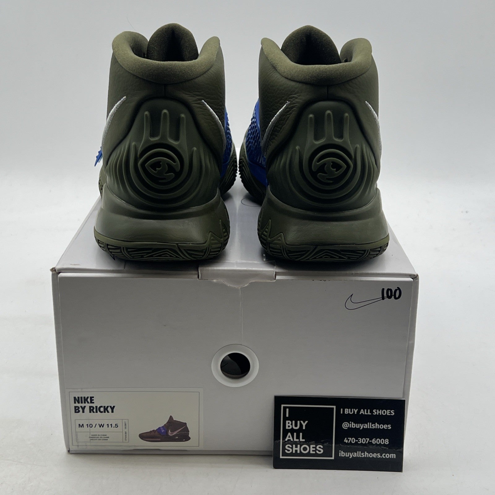 Size 10 -Nike iD By You Kyrie 6 Air Kyreezy Green White Blue (CT1019-991)