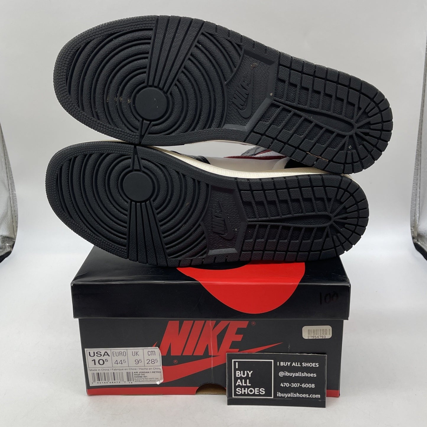 Size 10.5 - Jordan 1 Retro High OG Gym Red Black White Leather (555088-061)