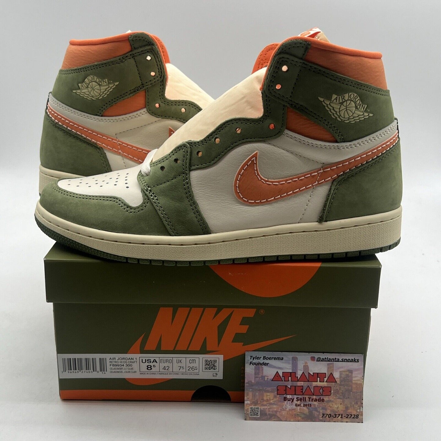 Size 8.5 - Air Jordan 1 Retro OG Craft High Celadon (FB9934-300)