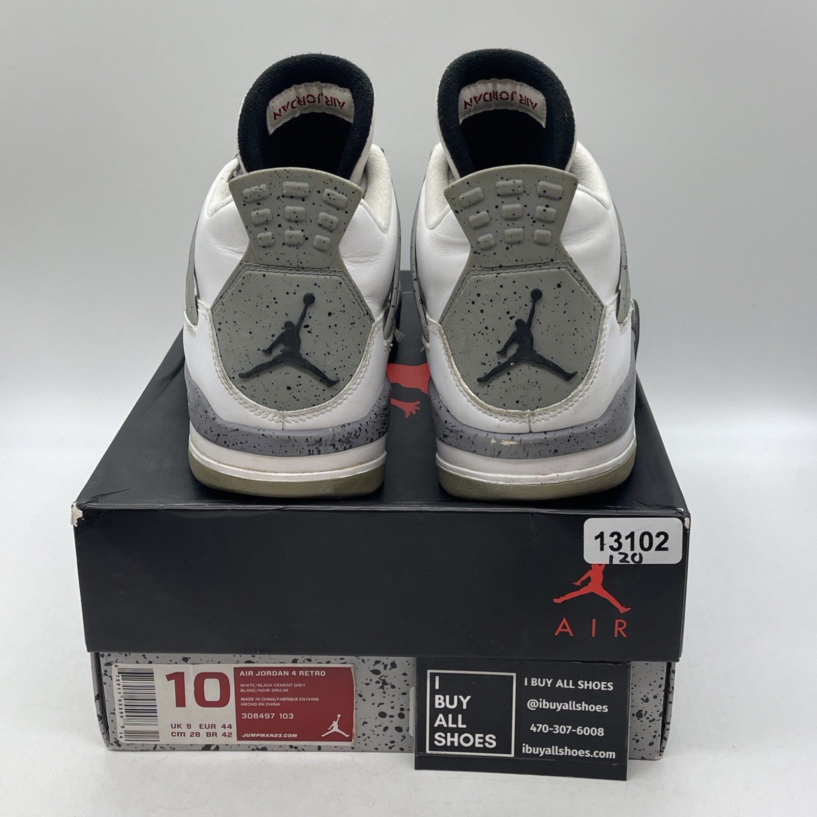 Size 10 - Air Jordan 4 Retro Cement 2012 (308497-103)
