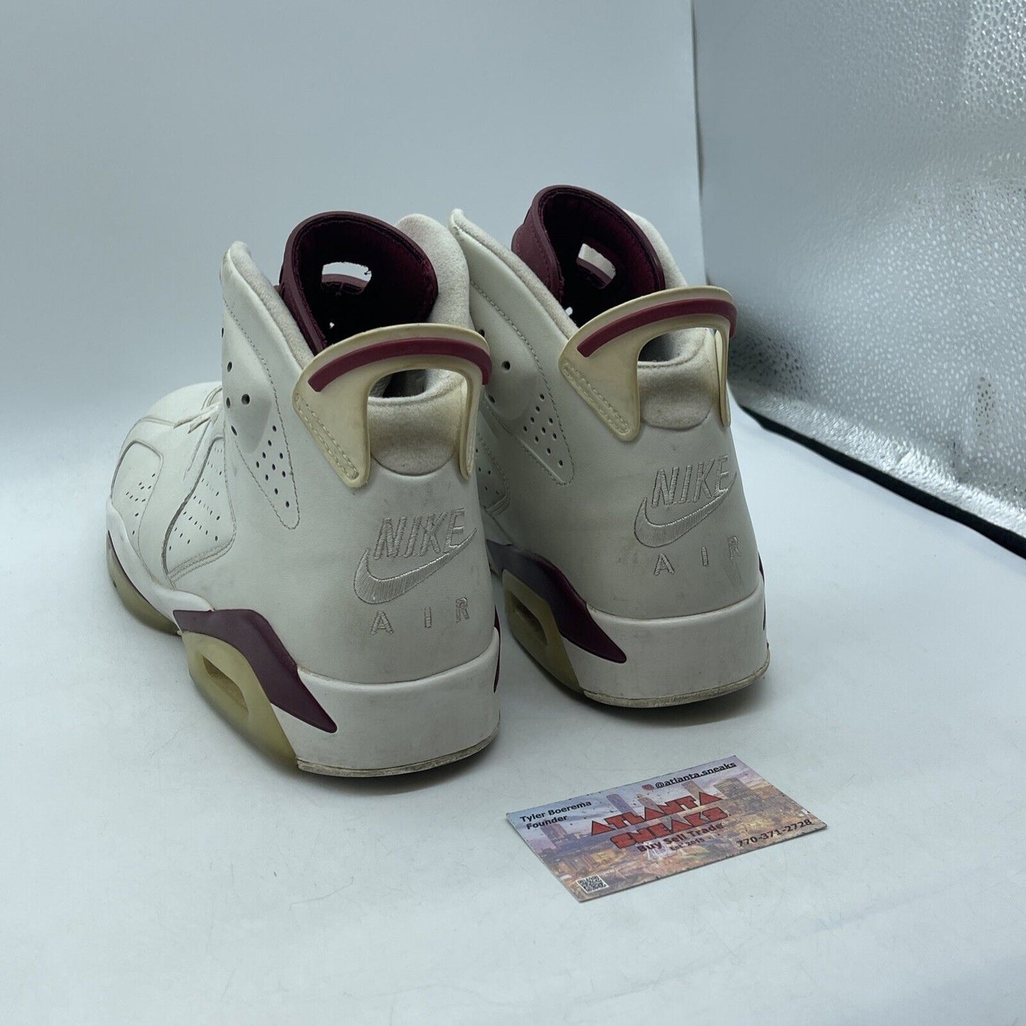 Size 12 - Air Jordan 6 Retro 2015 Maroon White Leather Suede (384664-116)