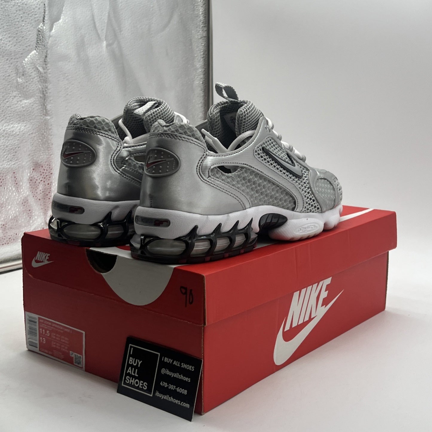 Size 11.5 - Nike Zoom Spiridon Caged 2 Metallic Silver (CJ1288-001)