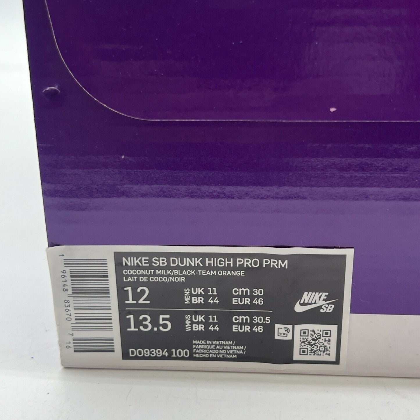 Size 12 - Nike Dunk SB High San Francisco Giants (DO9394-100)