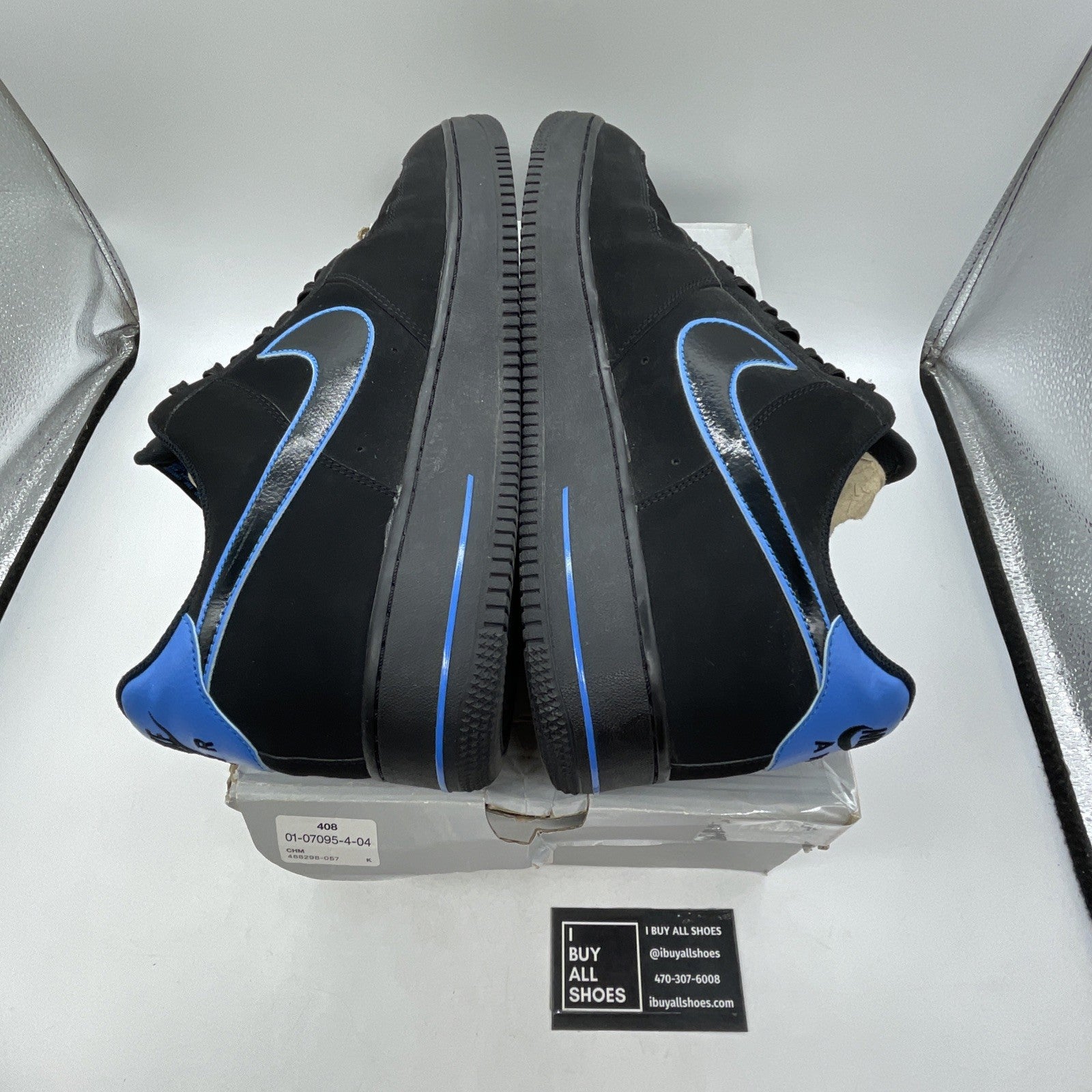 Size 13 - Nike Air Force 1 Low Black Photo Blue (488298-057)