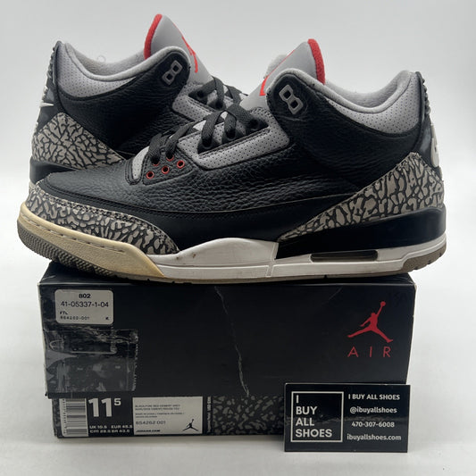 Size 11.5 - Air Jordan 3 Retro OG Mid Black Cement (854262-001)