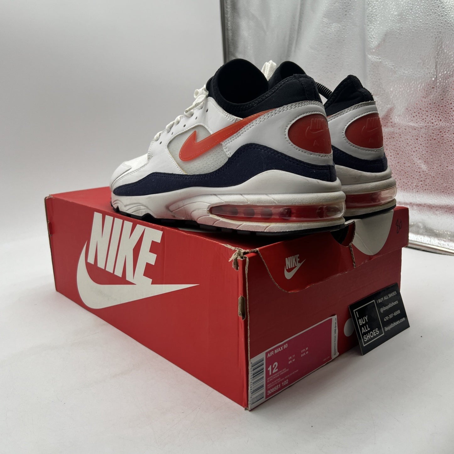 Size 12 - Nike Air Max 93 OG Flame Red (306551-102)