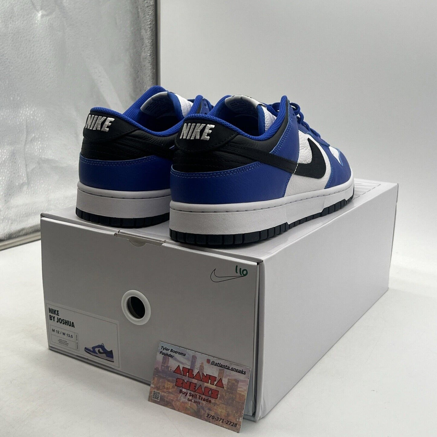 Size 12 - NIKE iD Dunk Low Grey Blue White Black Shoes (FN9524-900)