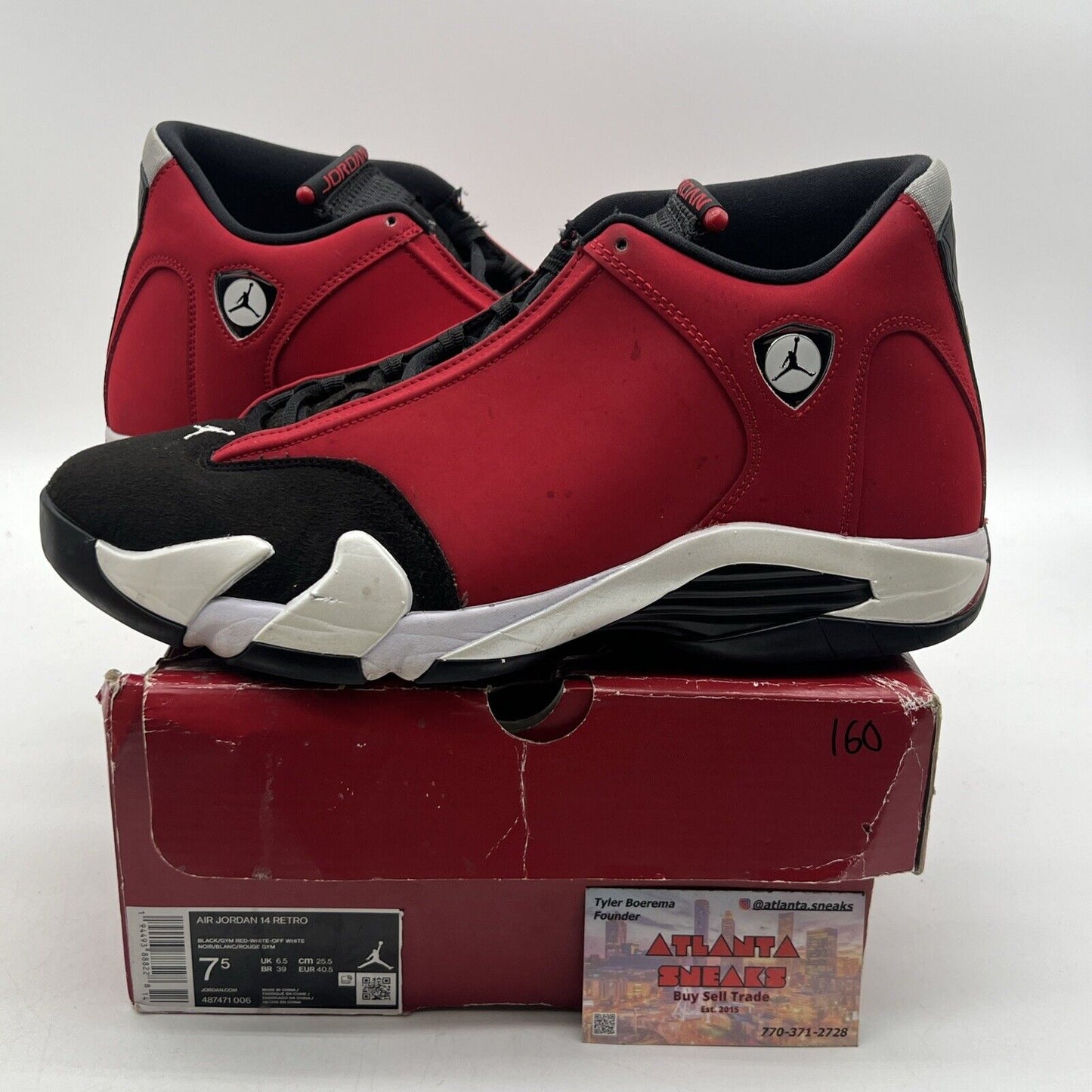 Size 11 - Air Jordan 14 Retro Gym Red Black White Suede (487471-006)