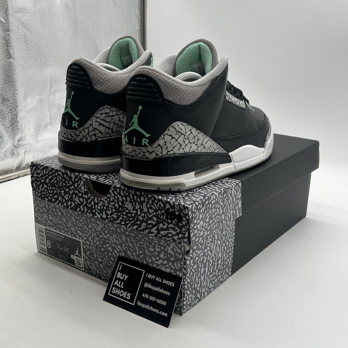Size 8 - Air Jordan 3 Retro Green Glow (CT8532-031)