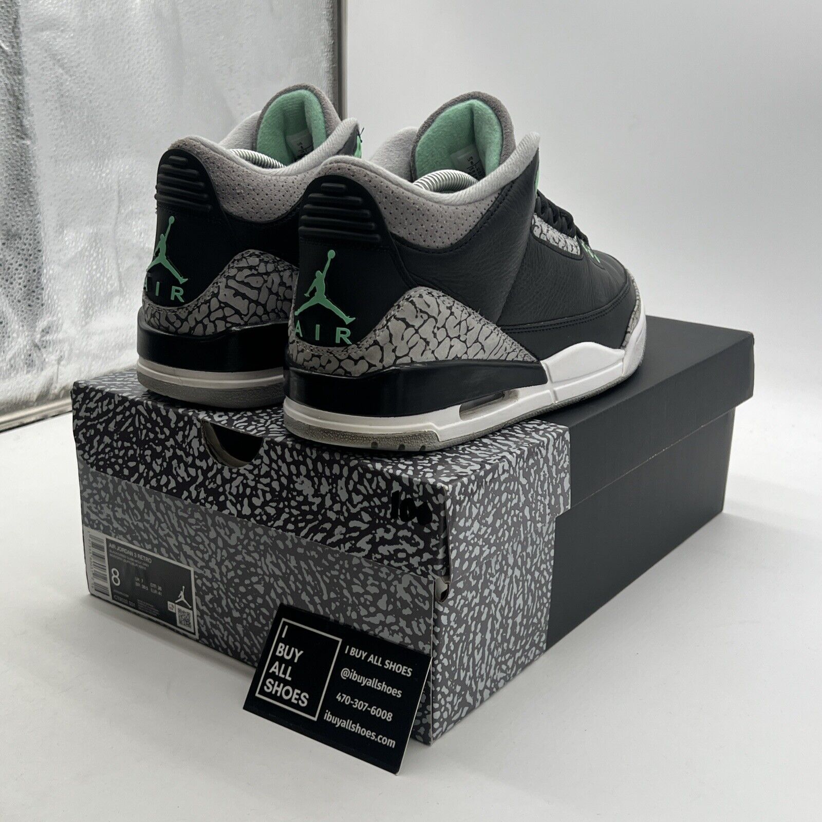Size 8 - Air Jordan 3 Retro Green Glow (CT8532-031)