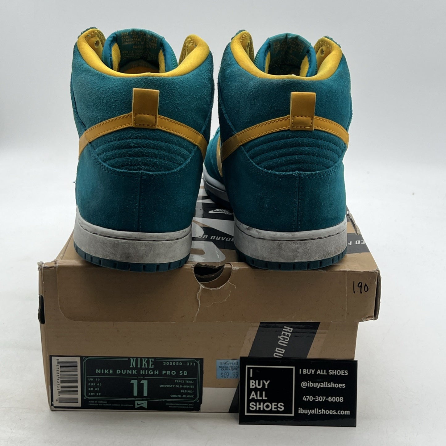 Size 11 - Nike Dunk Pro SB High Tropical Teal (305050-371)