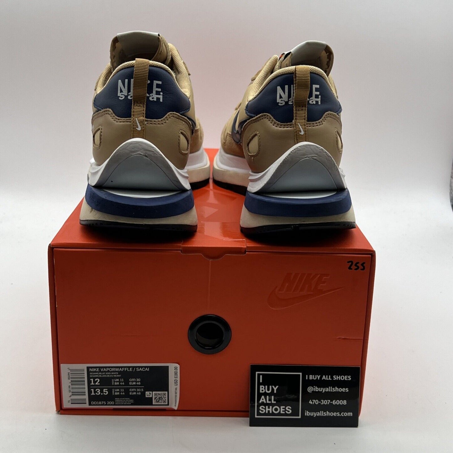 Size 12 - Nike VaporWaffle x Sacai Tan Navy (DD1875-200)