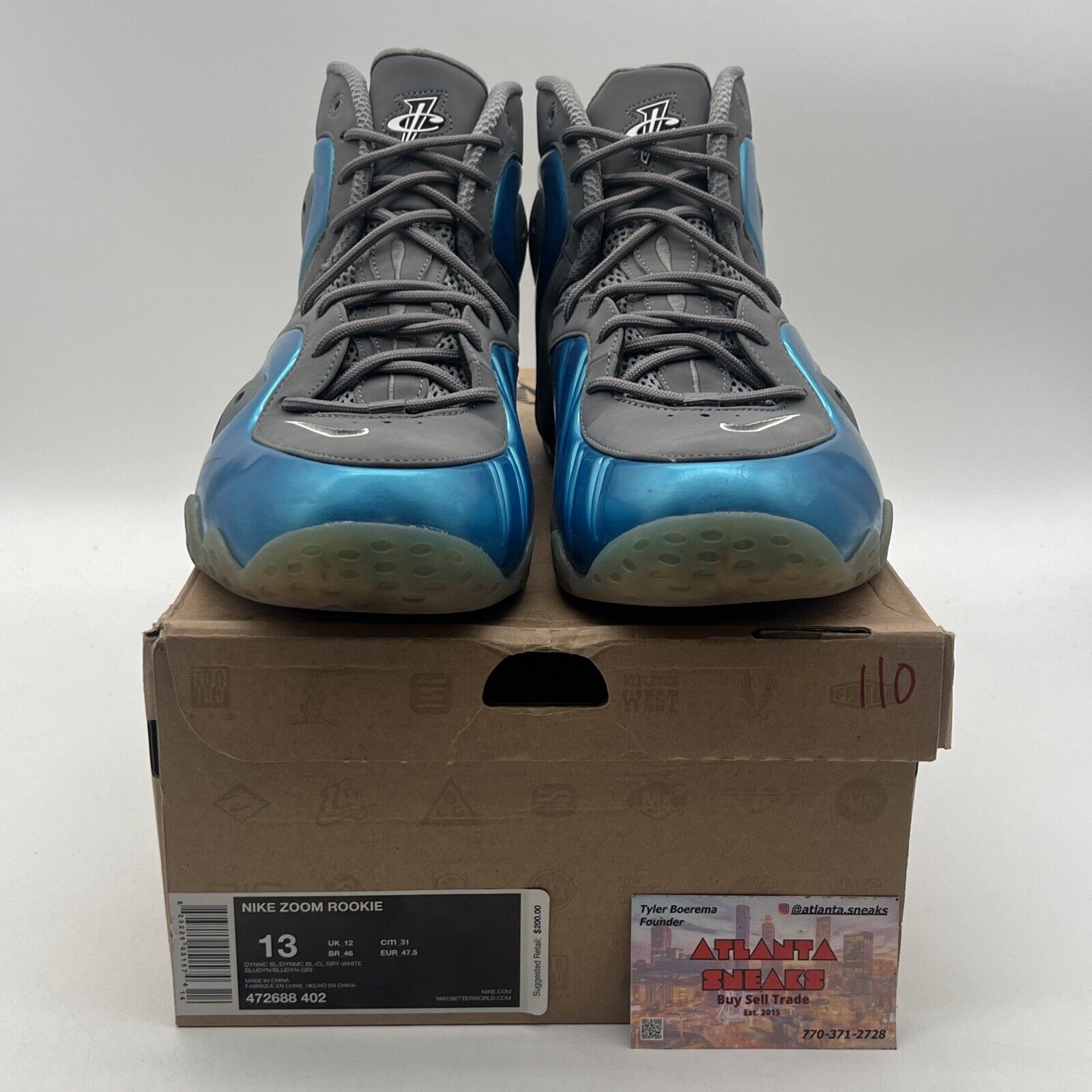 Size 13 - Nike Zoom Rookie Dynamic Blue Grey Suede (472688-402)