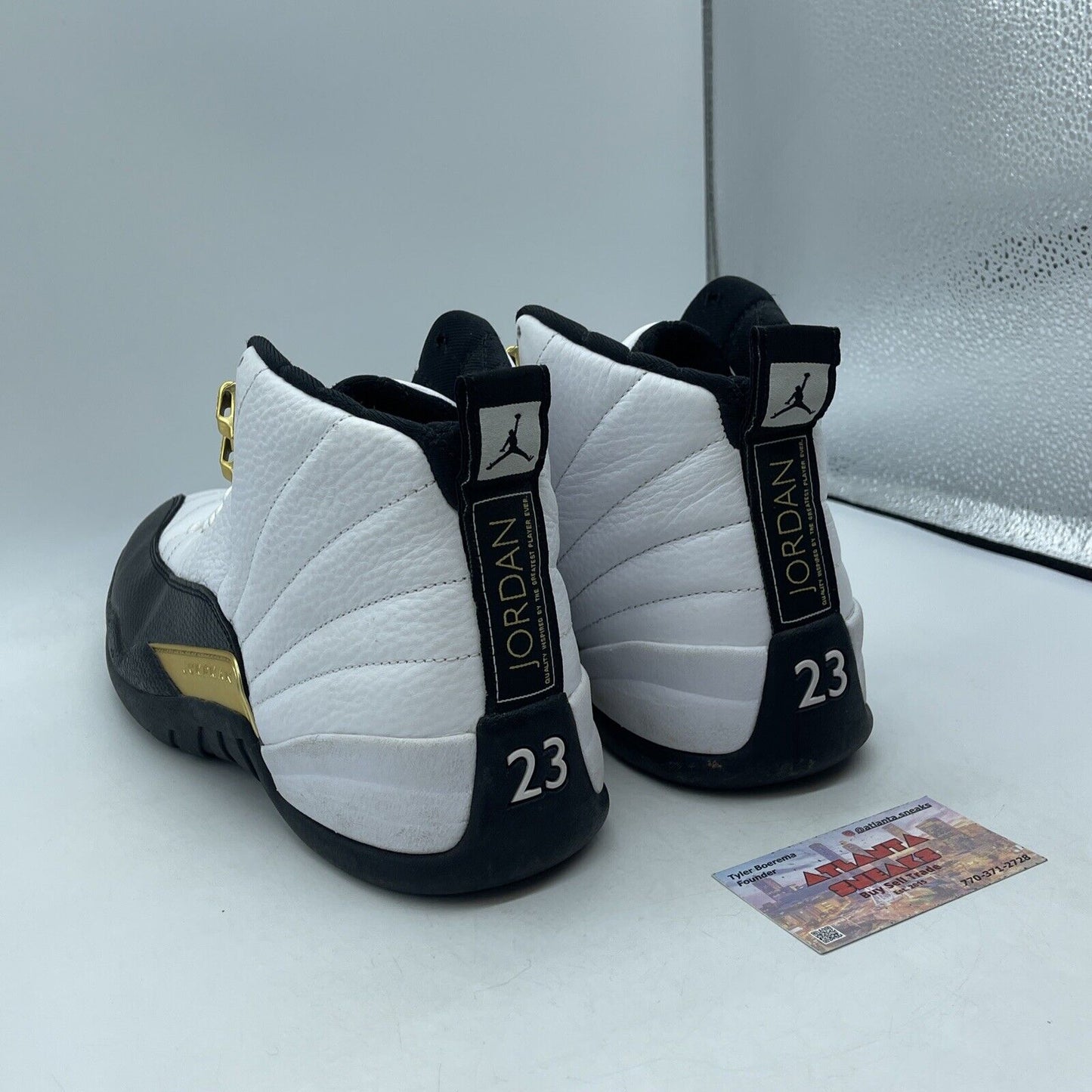 Size 13 - Jordan 12 Royalty Gold Black White Leather (CT8013-170)