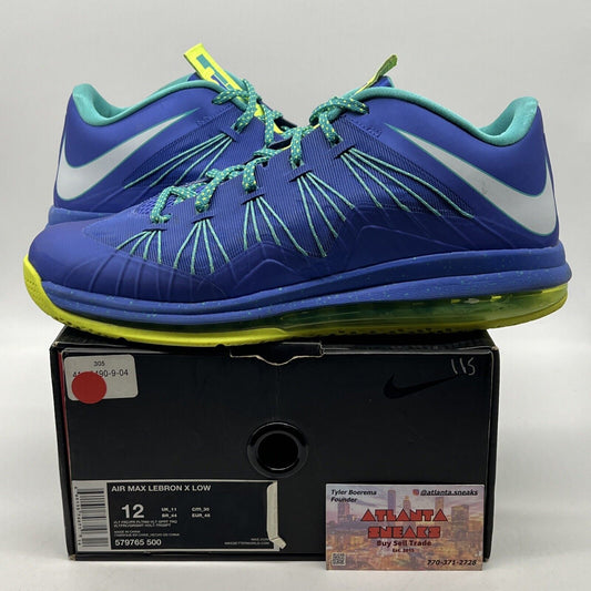 Size 12 - Nike Air Max LeBron 10 Low Sprite Blue White (579765-500)