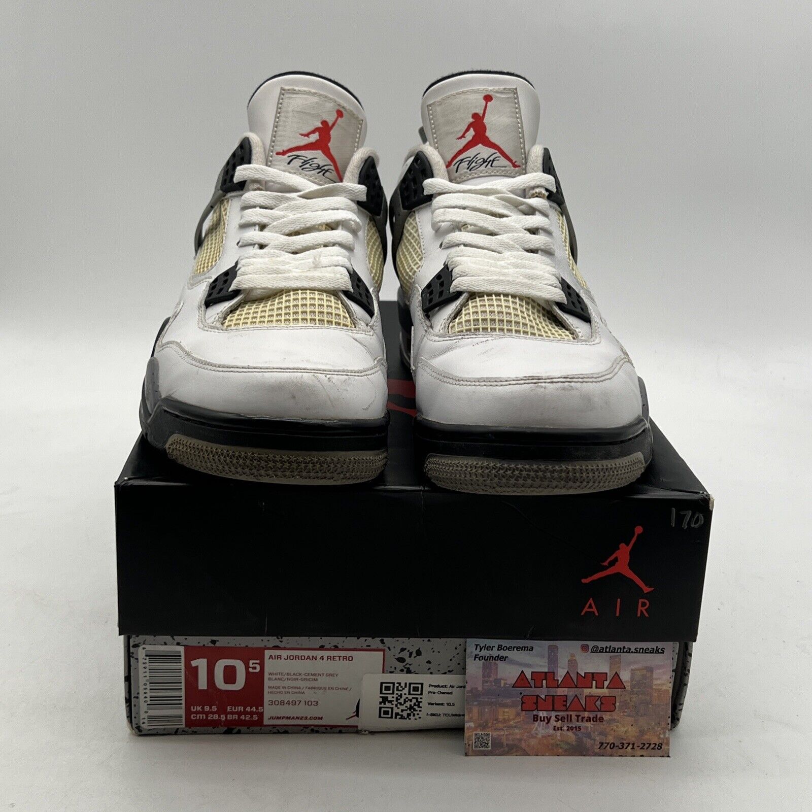 Size 10.5 - Air Jordan 4 Retro Cement 2012 (308497-103)
