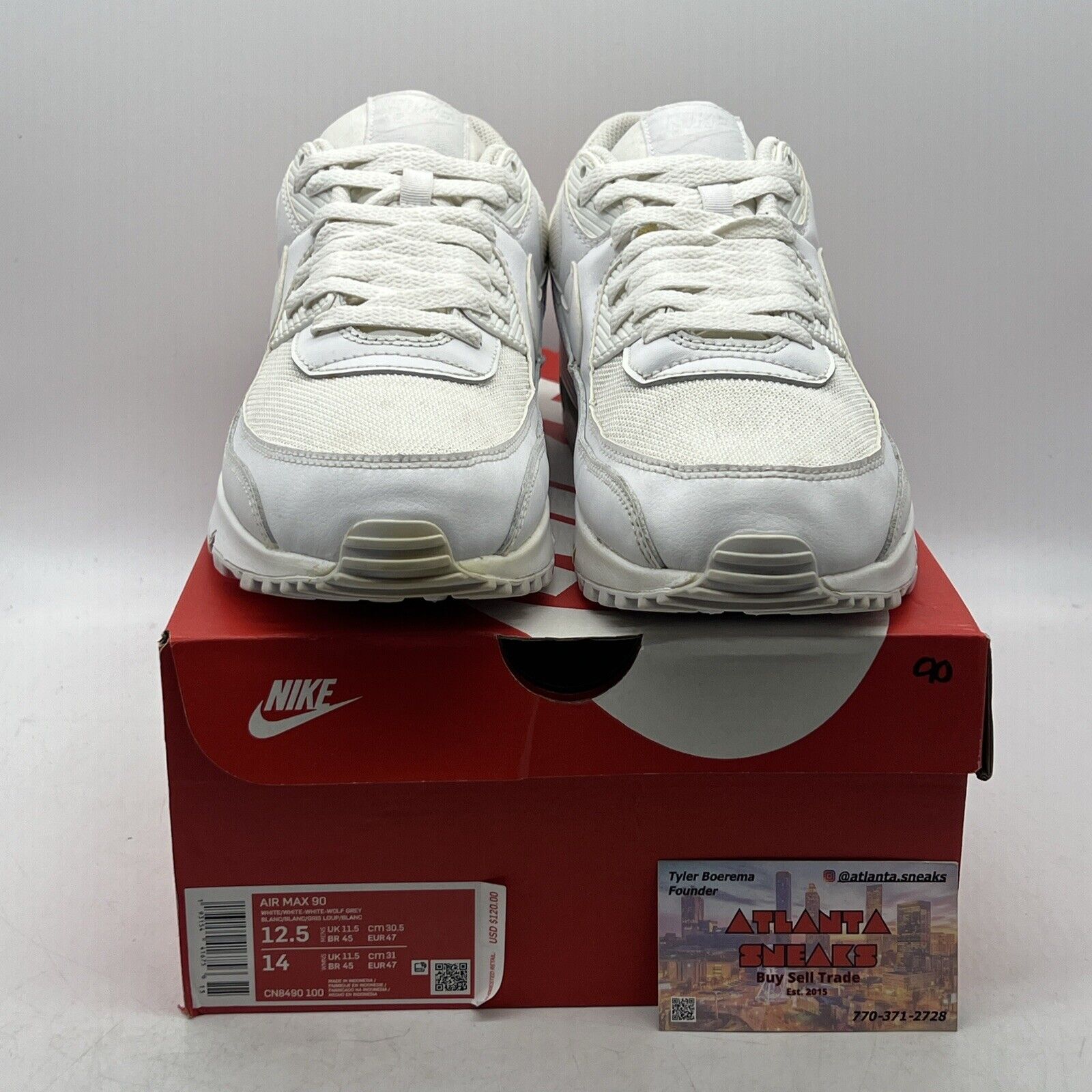 Size 12.5 - Nike Air Max 90 Triple White 2020 Leather (CN8490-100)