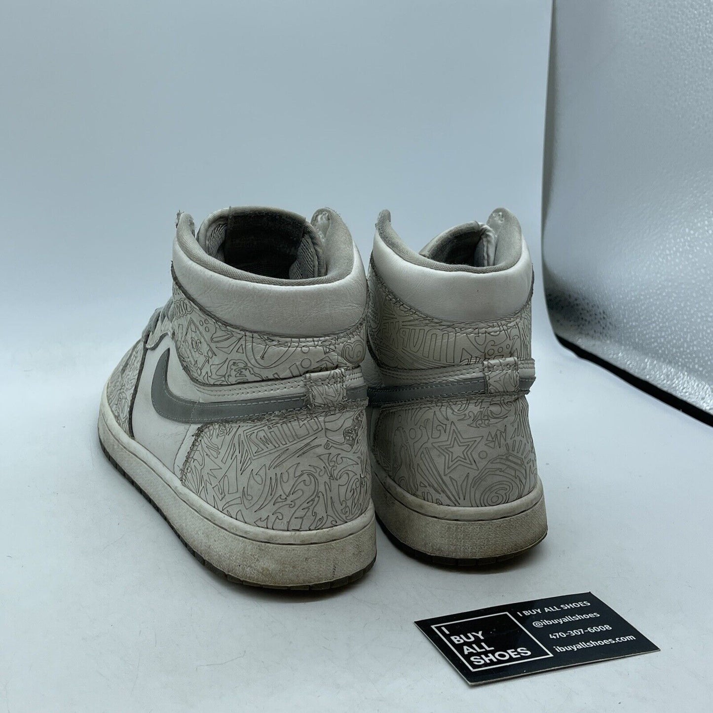 Size 9 - Air Jordan 1 Retro OG High Laser Grey White Leather (705289-100)