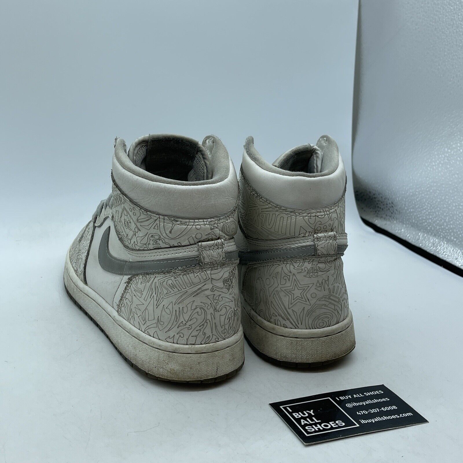 Size 9 - Air Jordan 1 Retro OG High Laser Grey White Leather (705289-100)