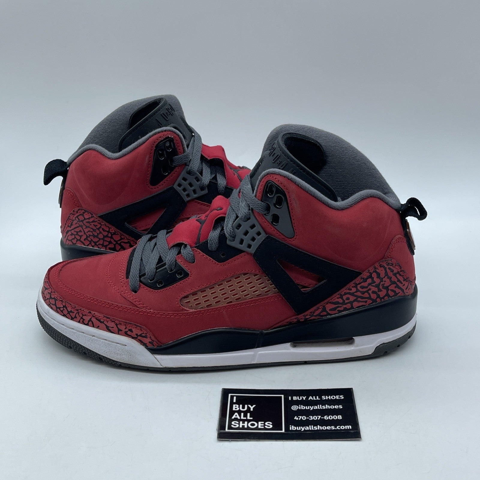 Size 9 - Jordan Spizike Toro Bravo Red Black Suede (315371-601)