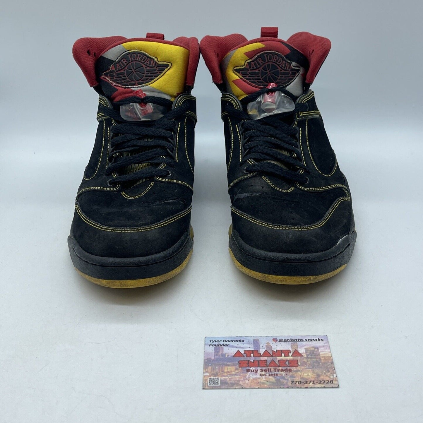 Size 11 - Jordan Sixty Plus Atlanta Hawks Yellow Black Suede (364806-071)