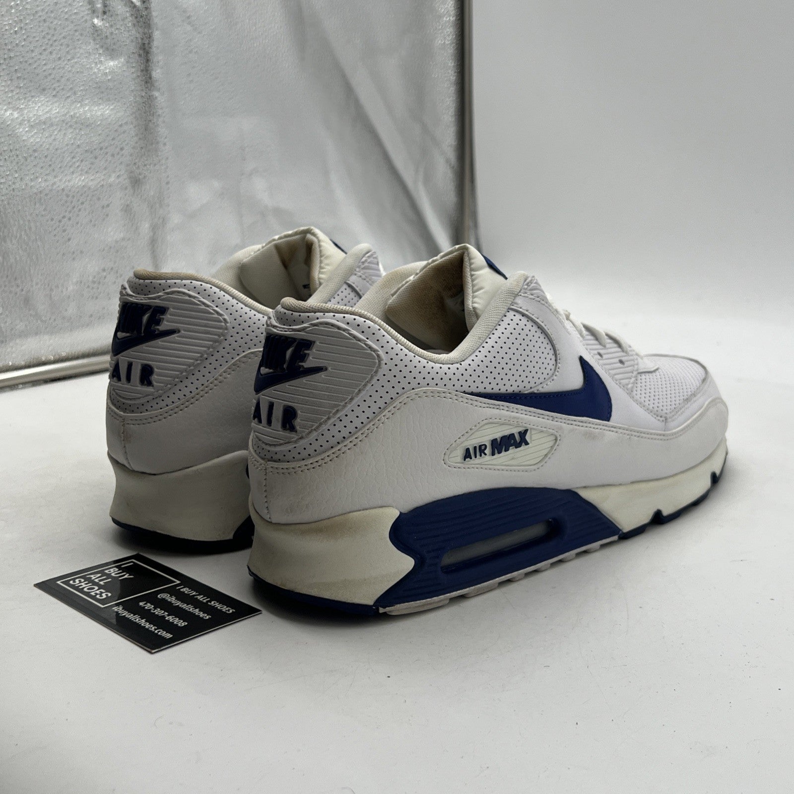 Size 13 - Nike Air Max 90 Essential 2012 Mens White Royal Blue (537384-141)