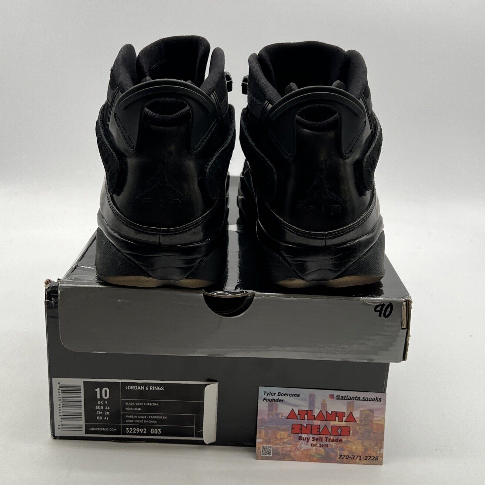 Size 10 - Jordan 6 Rings Black - (322992-003)