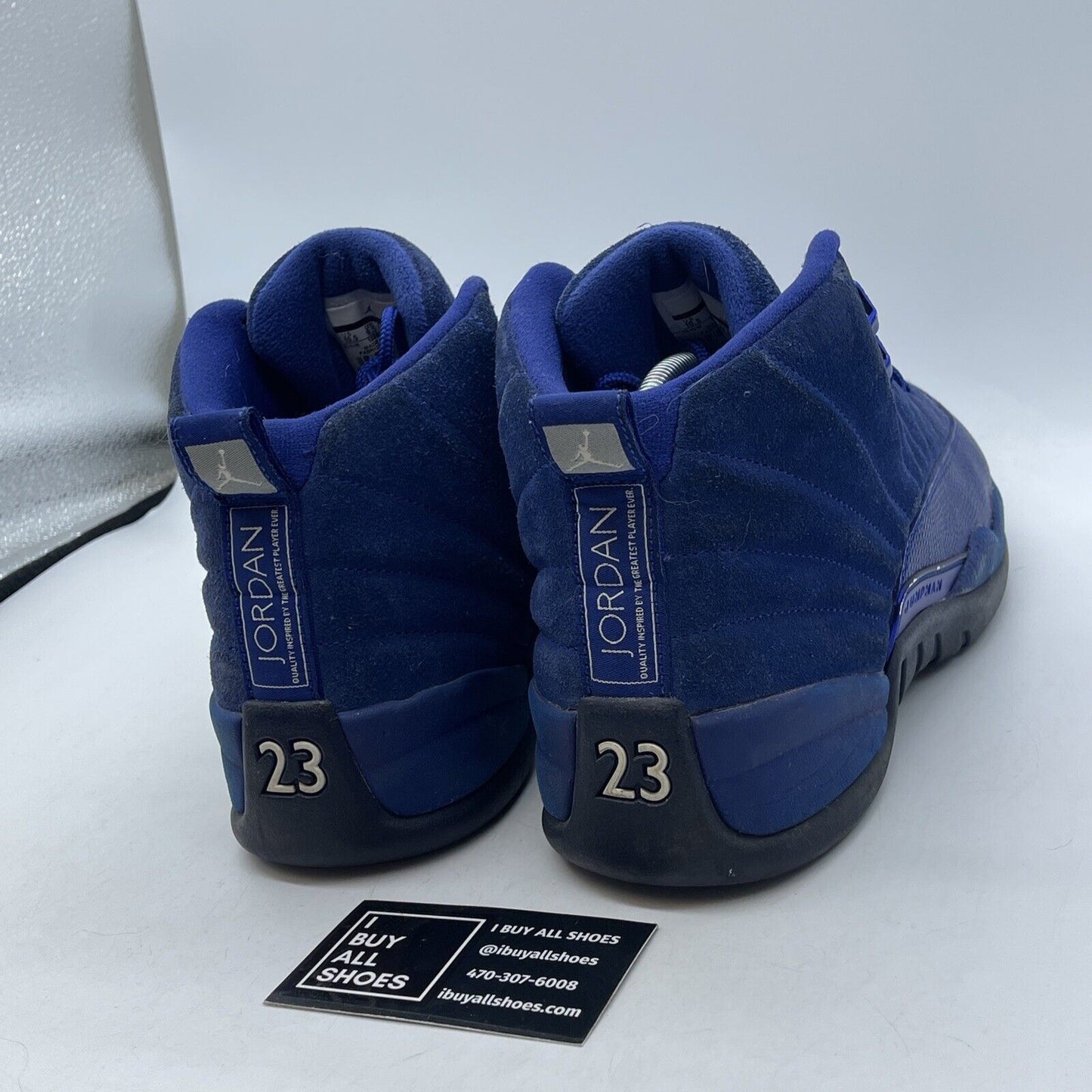 Size 10.5 - Air Jordan 12 Retro Deep Royal Blue Black White Suede (130690-400)
