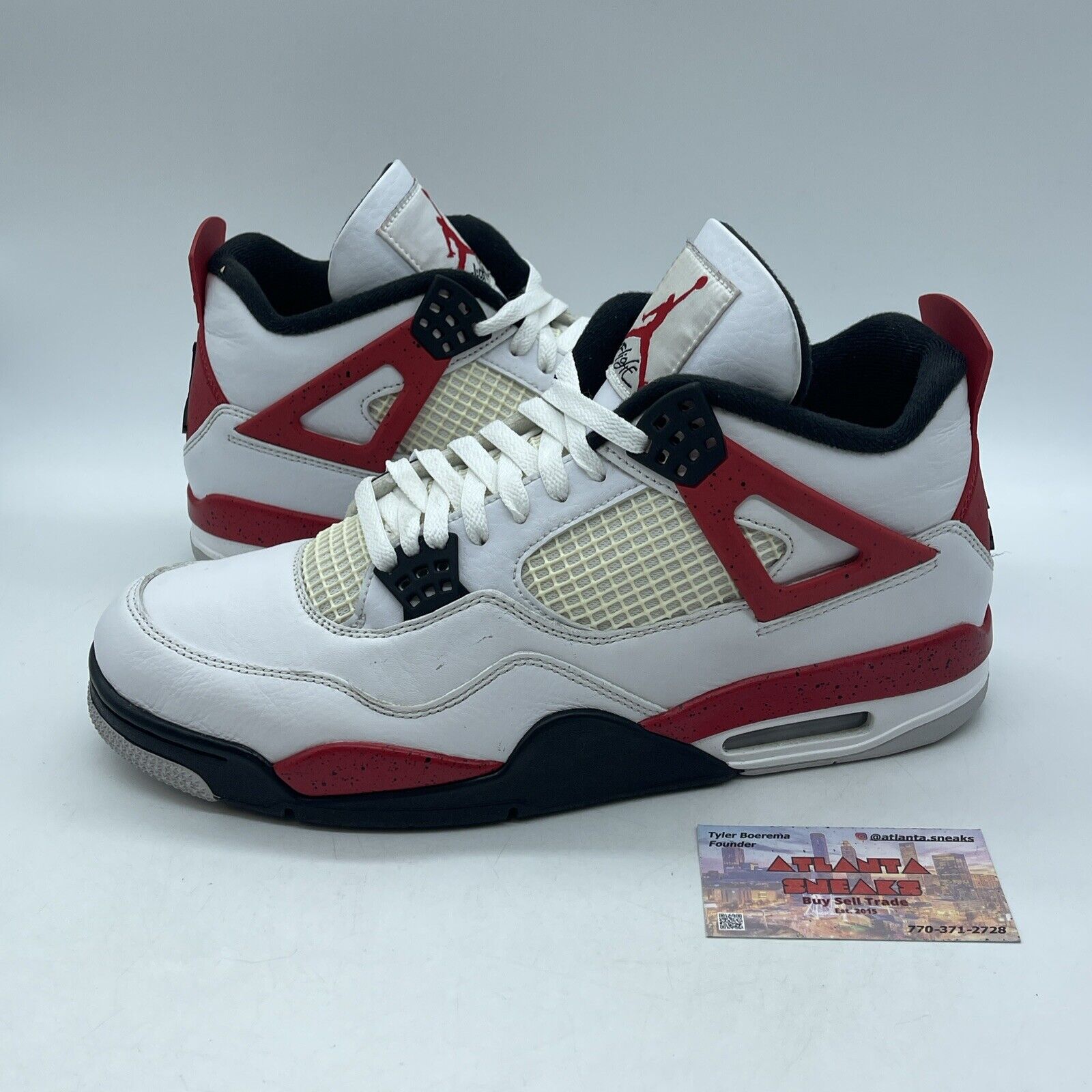Size 12 - Jordan 4 Retro Mid Red Cement Red Black White Leather (DH6927-161)