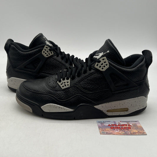 Size 10.5 - Jordan 4 Retro LS oreo 2015 Black Grey Leather (314254-003)