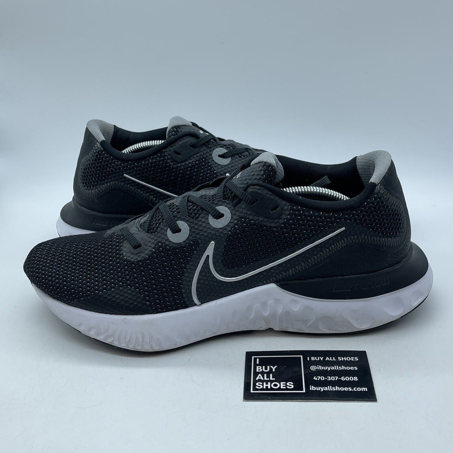 Size 12 - Nike Renew Run 4E Wide Black White Grey Suede Leather (CW7437-002)