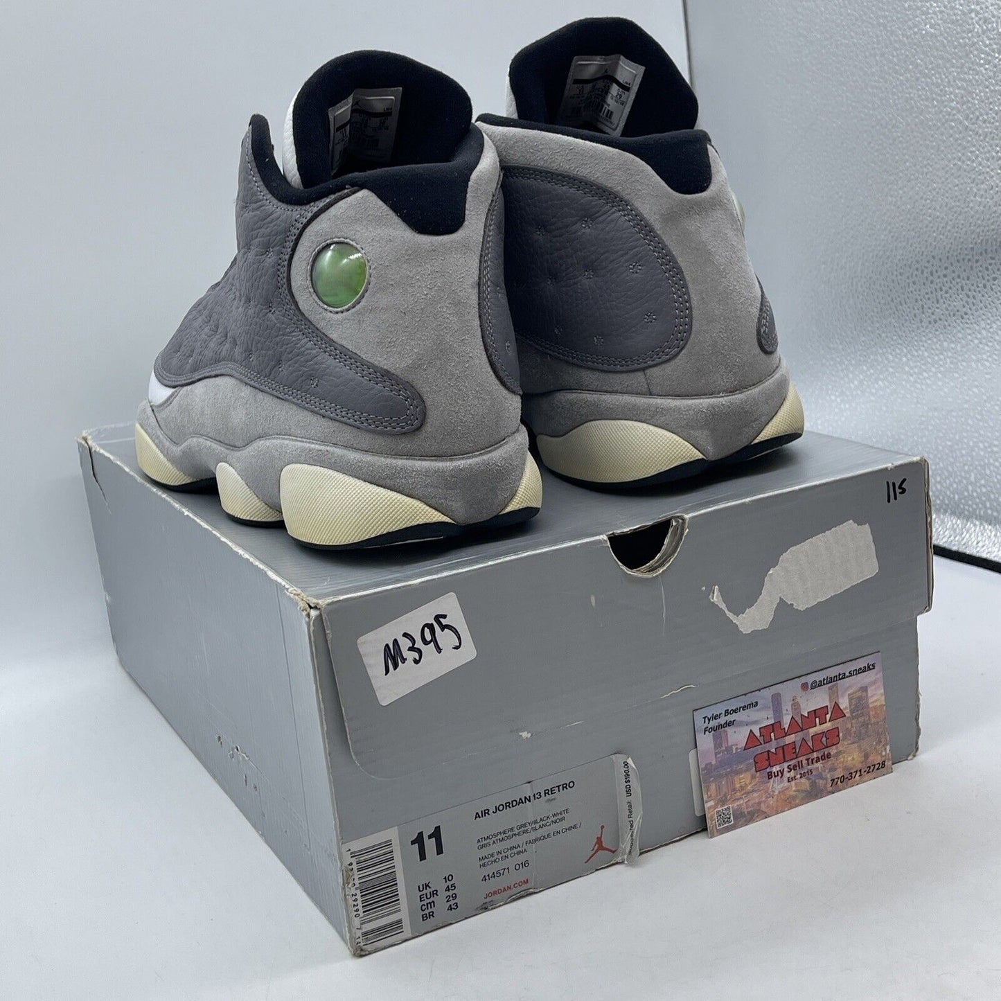 Size 11 - Air Jordan 13 Retro Atmosphere Grey White Suede Leather (414571-016)