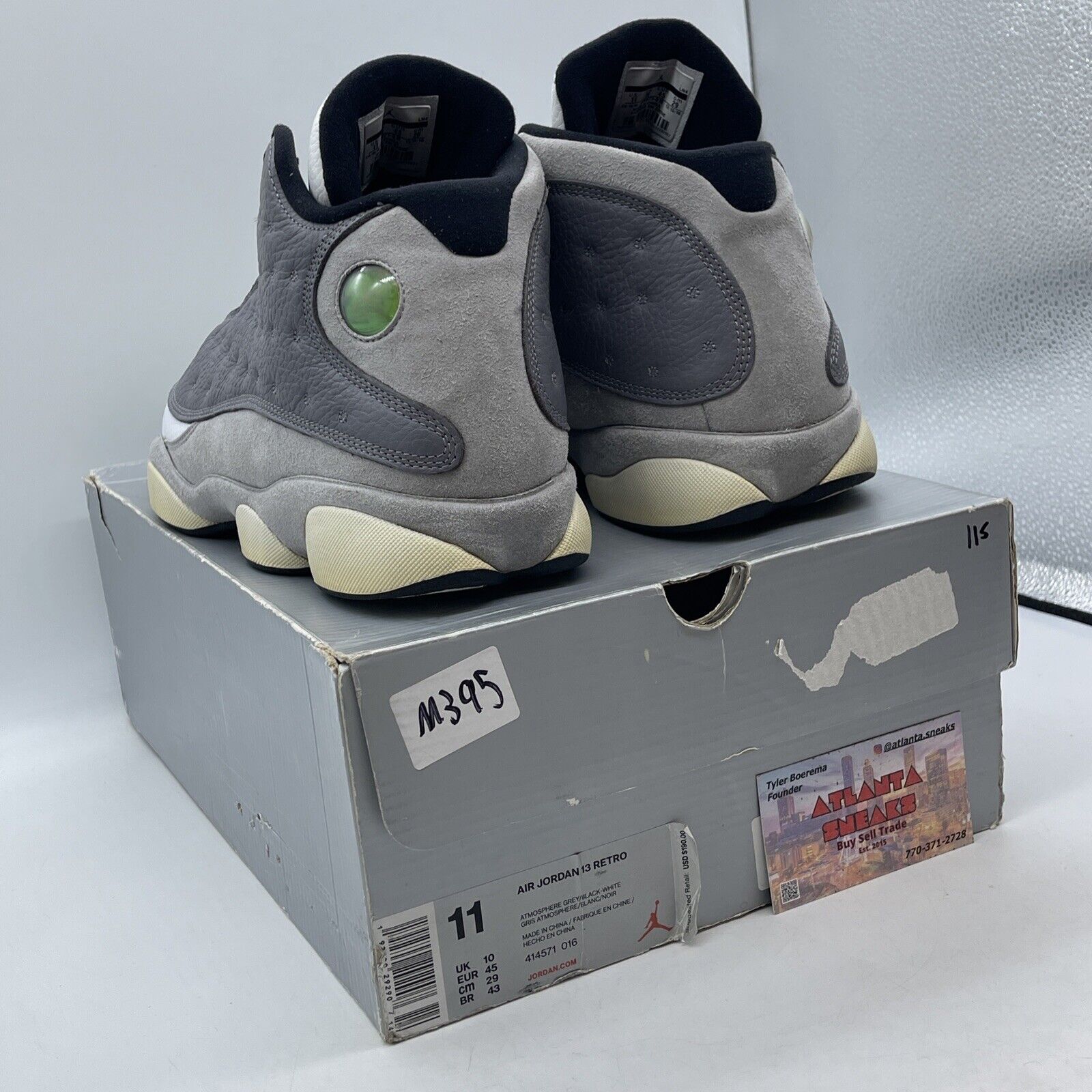 Size 11 - Air Jordan 13 Retro Atmosphere Grey White Suede Leather (414571-016)