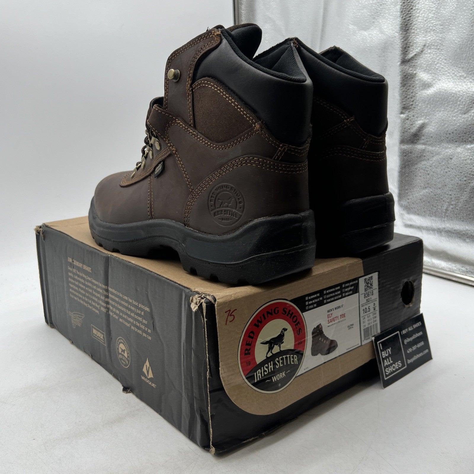 Size 10.5- Men's Red Wing Shoes Irish Setter Eli Hiker 6” Steel Toe Waterproof