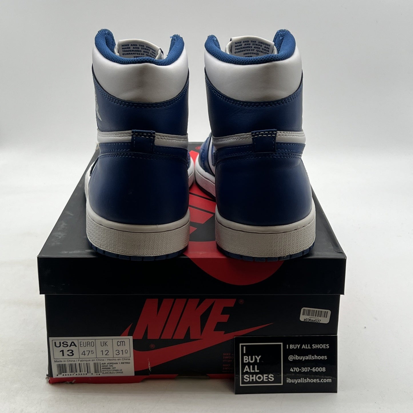 Size 13 - Air Jordan 1 Retro High OG Storm Blue 2016 (555088-127)